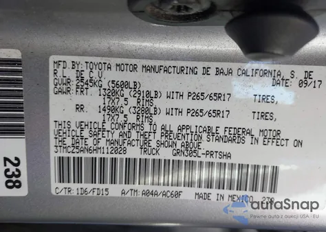 2017 Toyota Tacoma Trd Sport from USA, damaged, VIN 3TMCZ5AN6HM112028